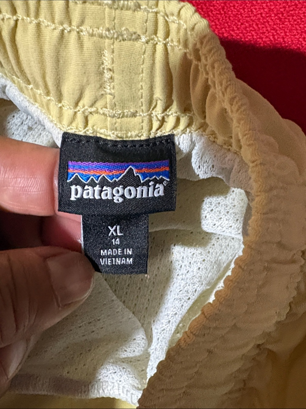 Patagonia Kids Baggies Shorts 5" Lined Milled Yellow Size XL 14 - Picture 3 of 12